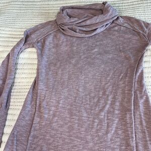 Lavender Mauve Linen Cowl Sweater